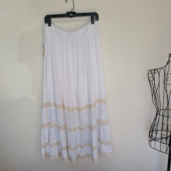 Style & Co White Crochet Eyelet Maxi Skirt - Picture 5 of 5